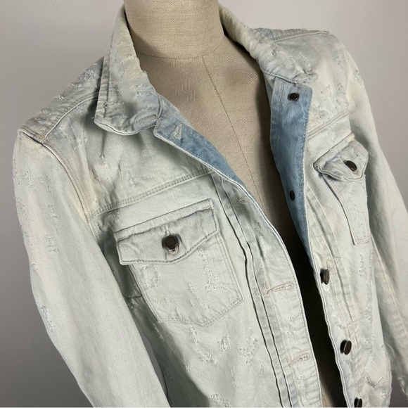 ❤️ MAISON SCOTCH Women's Light Blue Denim Jacket 2 - Picture 5 of 12
